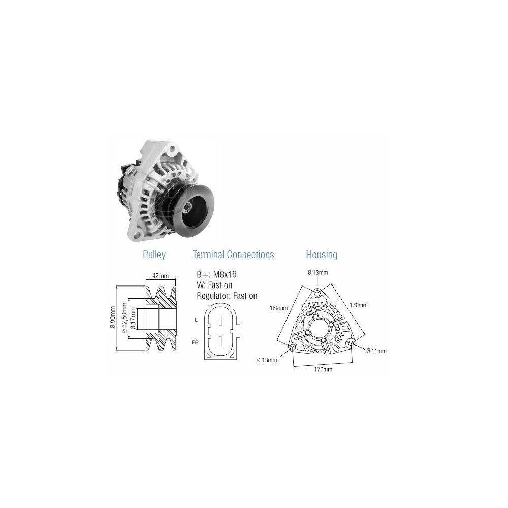 ALTERNADOR BOSCH (MB/1214C-710-712-L1114-LO610-LO812/12V/90A)